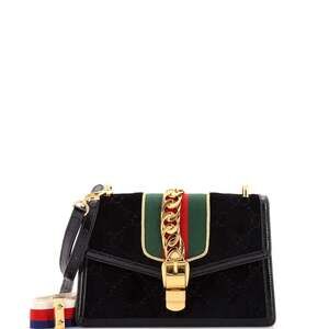 Gucci Sylvie Shoulder Bag Gg Velvet #200627G11B